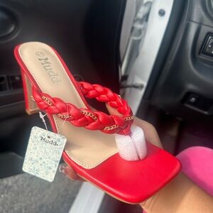 Women's Braided Strap High Heel Sandals in Size 8.5